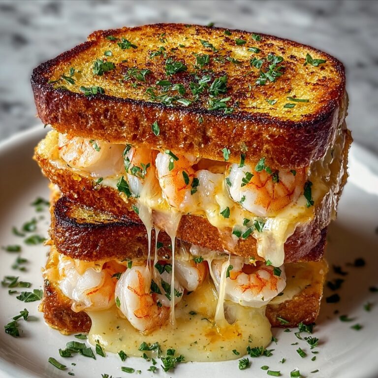Cheesy Garlic Bread Shrimp Grilled Cheese Recipe