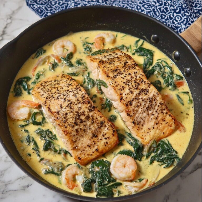 Creamy Garlic Salmon and Shrimp Recipe