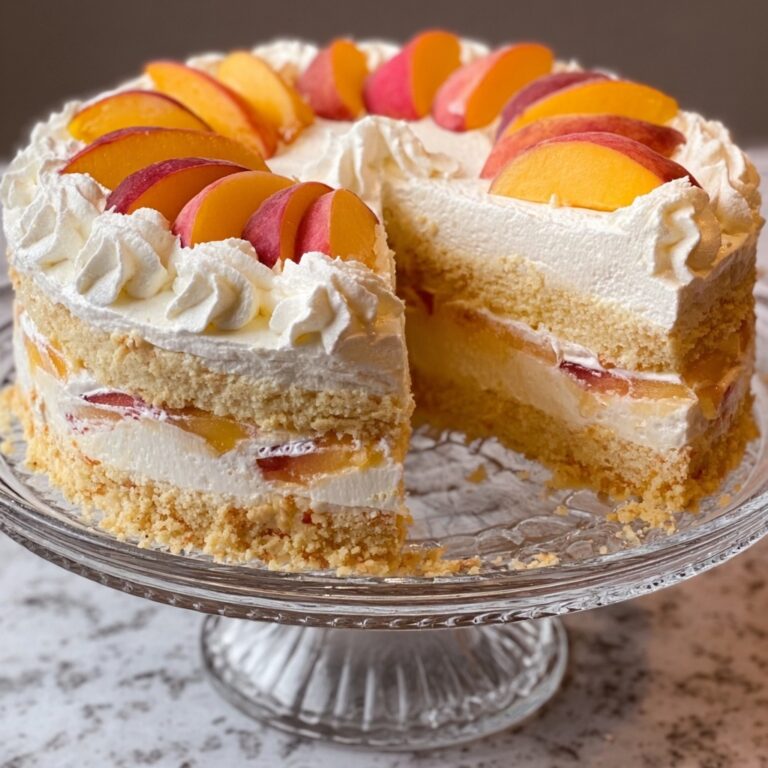 Peaches and Cream Punch Bowl Cake Recipe