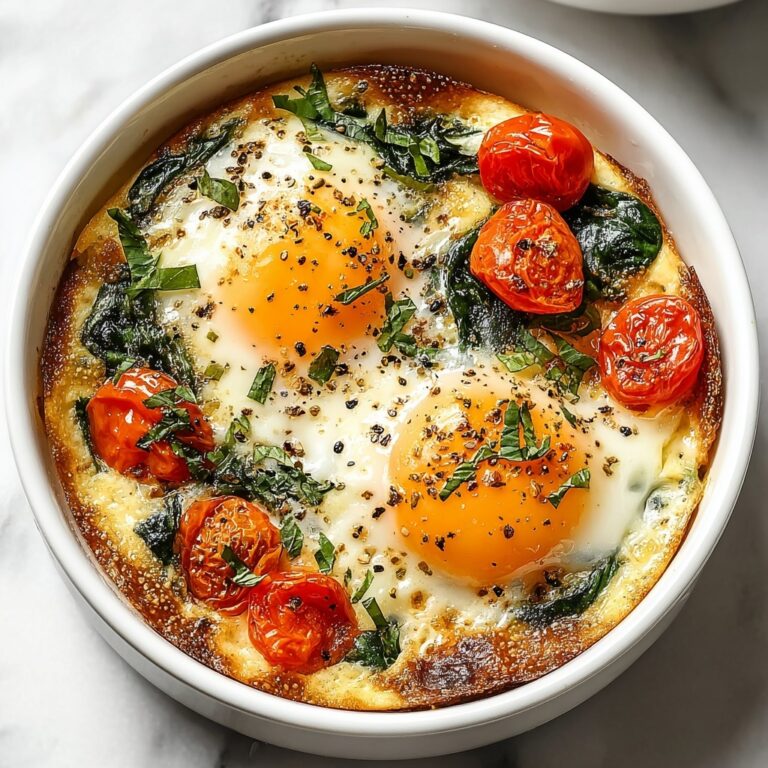 Baked Feta Eggs with Spinach and Tomatoes Recipe