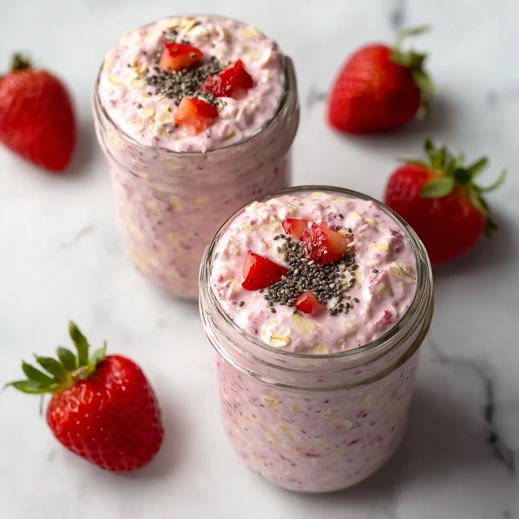 Strawberries and Cream Overnight Oats Recipe - Recipe Image