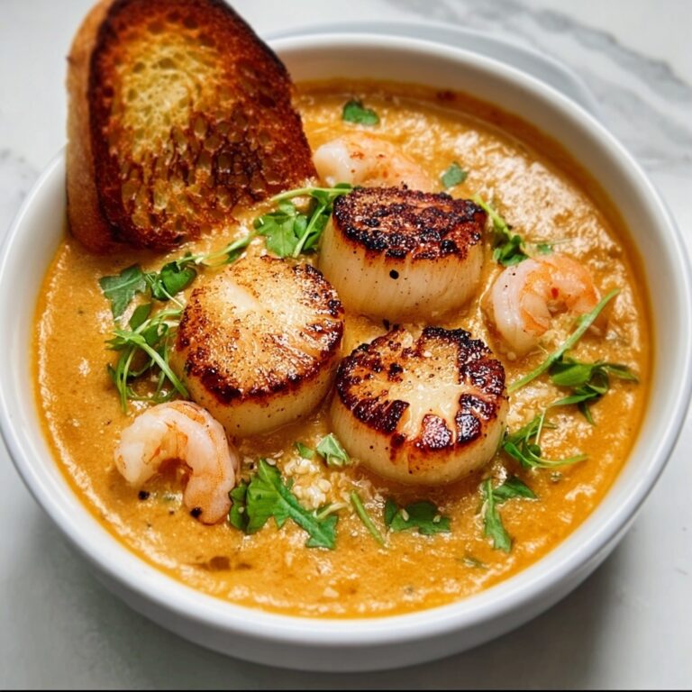 Seafood Bisque with Scallops, Cod, and Shrimp Recipe