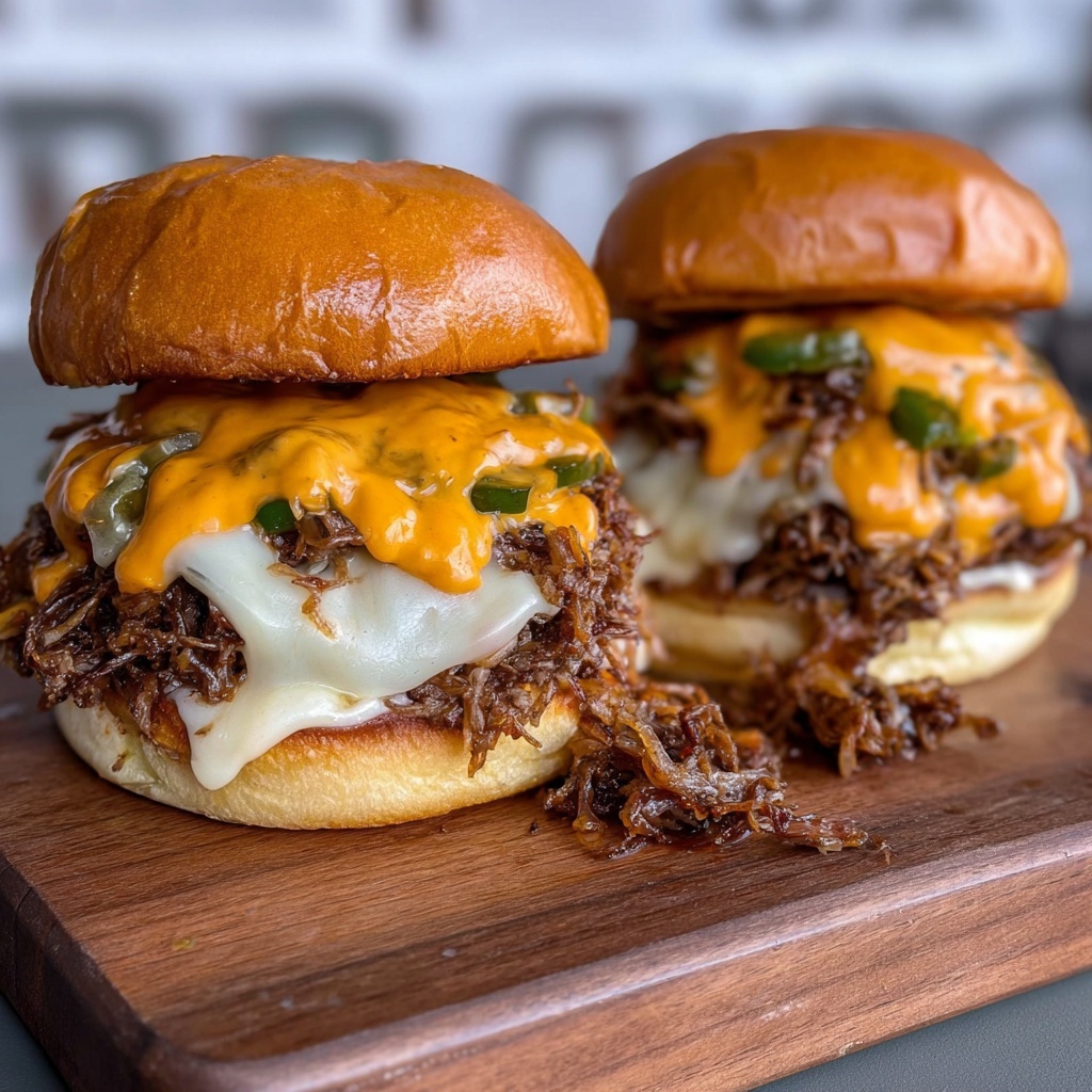 Philly Cheese Steak Burgers Recipe - Recipe Image