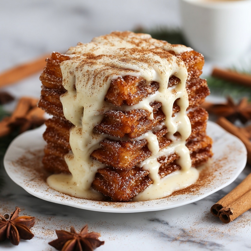 Churro Cinnamon Sugar French Toast with Cream Cheese Icing Recipe - Recipe Image