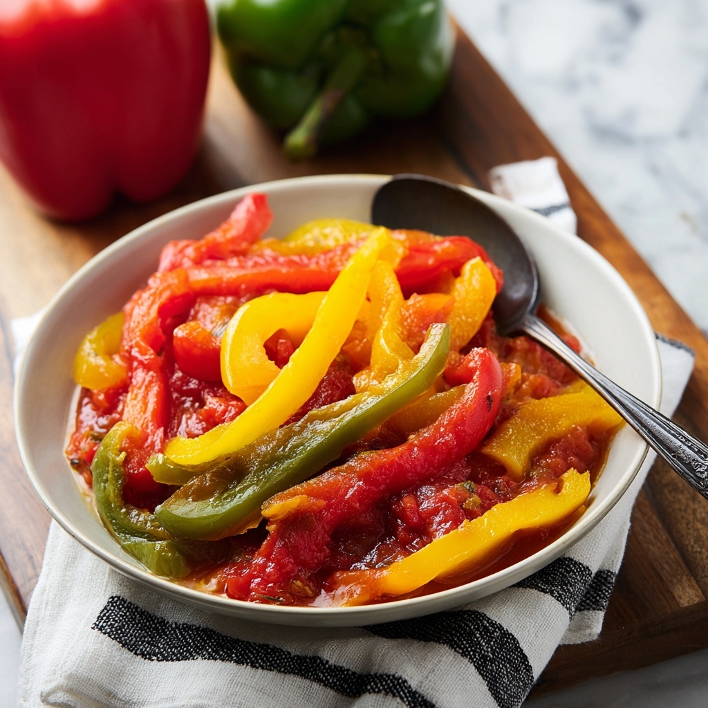 Peperonata – Italian Stewed Peppers Recipe - Recipe Image
