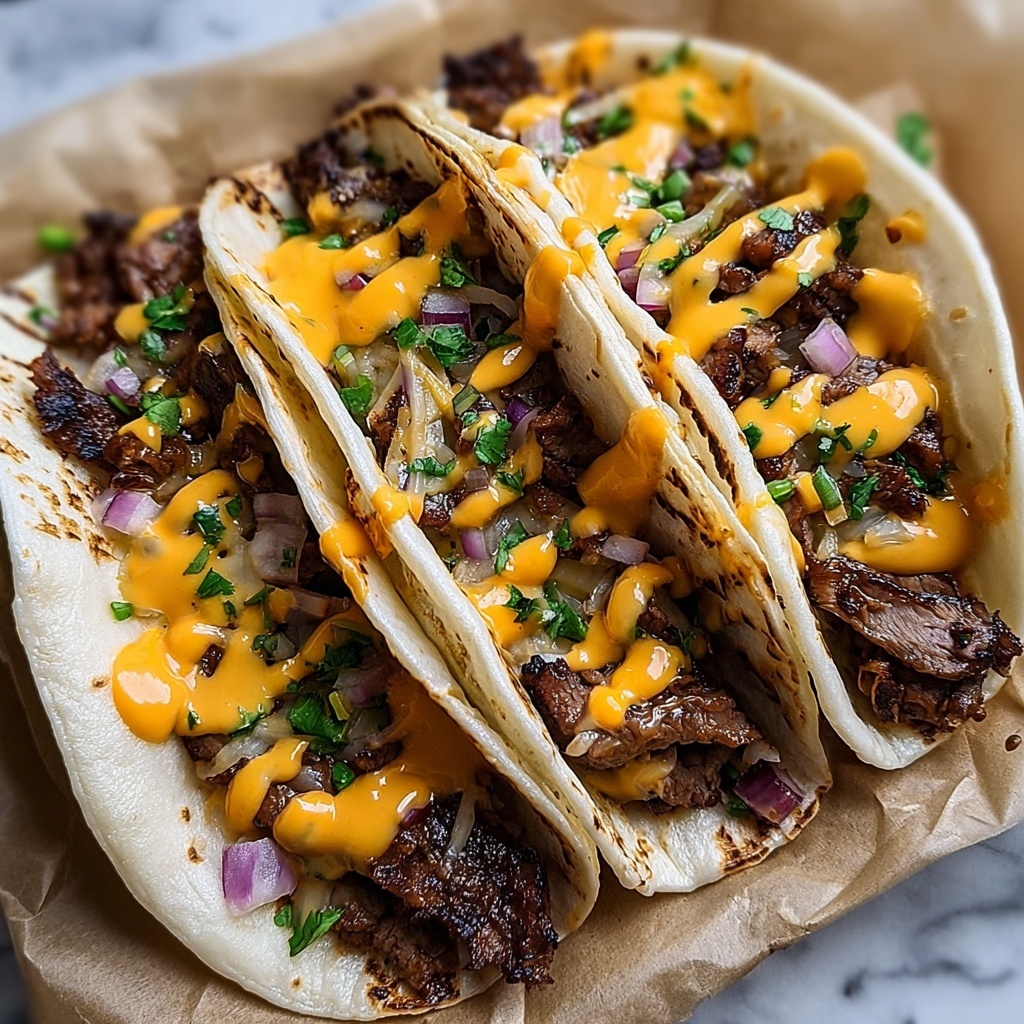 Garlic Butter Honey BBQ Beef Tacos Recipe - Recipe Image