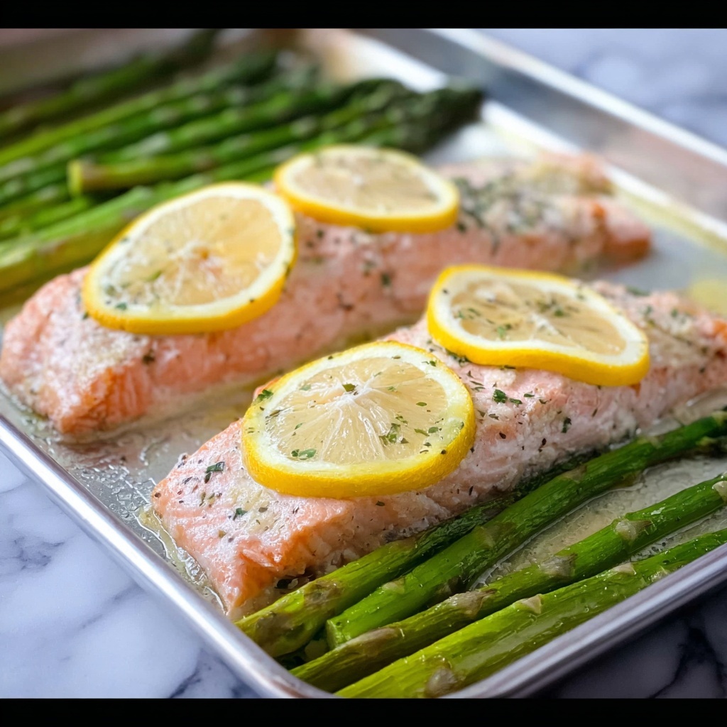 Garlic Butter Salmon and Asparagus Recipe - Recipe Image
