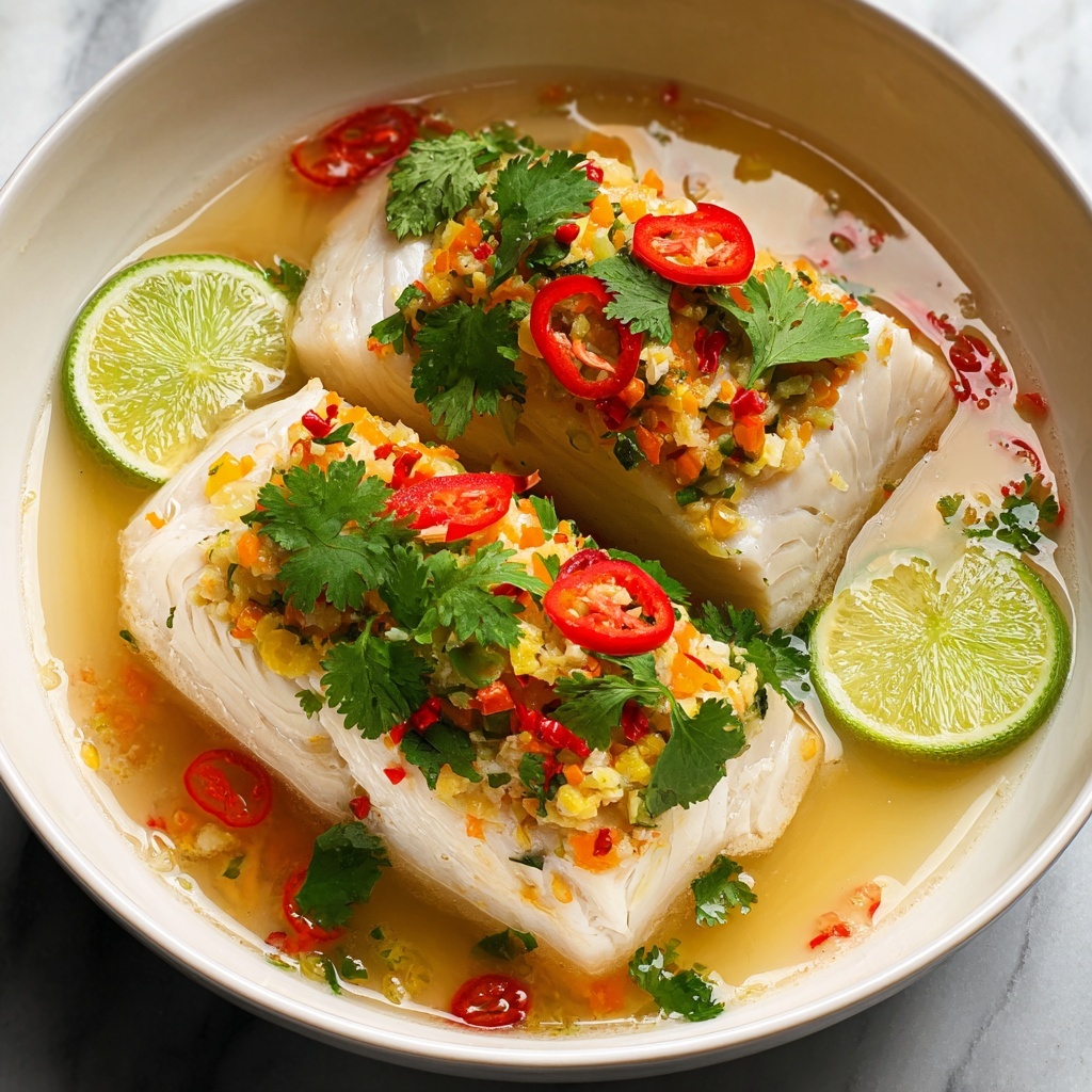 Thai Lime Garlic Steamed Fish Recipe - Recipe Image