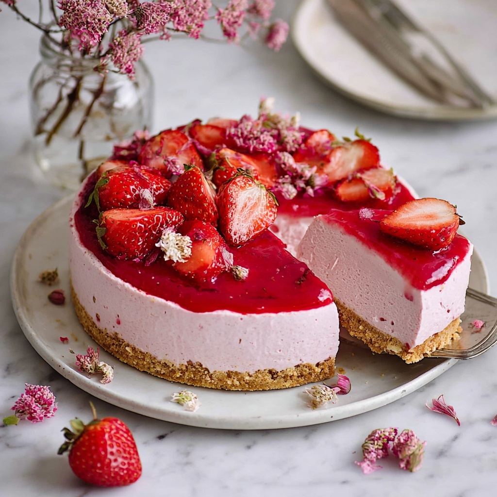 Vegan Strawberry Cheesecake Recipe - Recipe Image