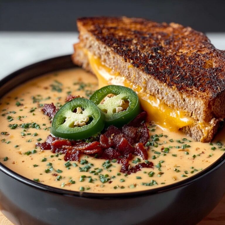 Spicy Jalapeño Popper Soup with Grilled Cheese Dippers Recipe