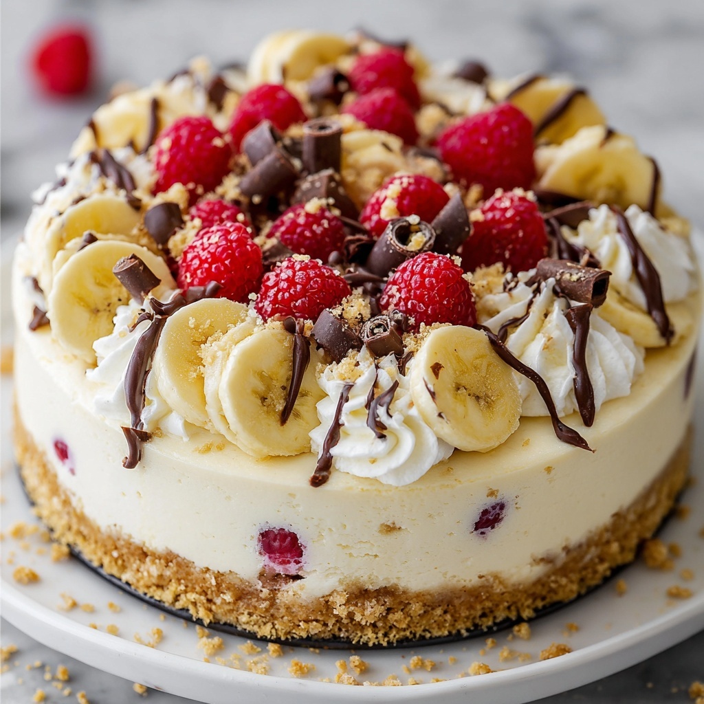 No-Bake Banana Split Cheesecake Recipe - Recipe Image