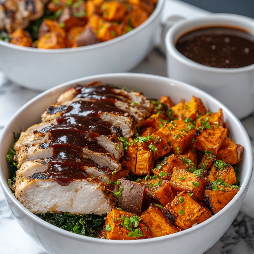 BBQ Chicken & Roasted Sweet Potato Bowls Recipe - Recipe Image