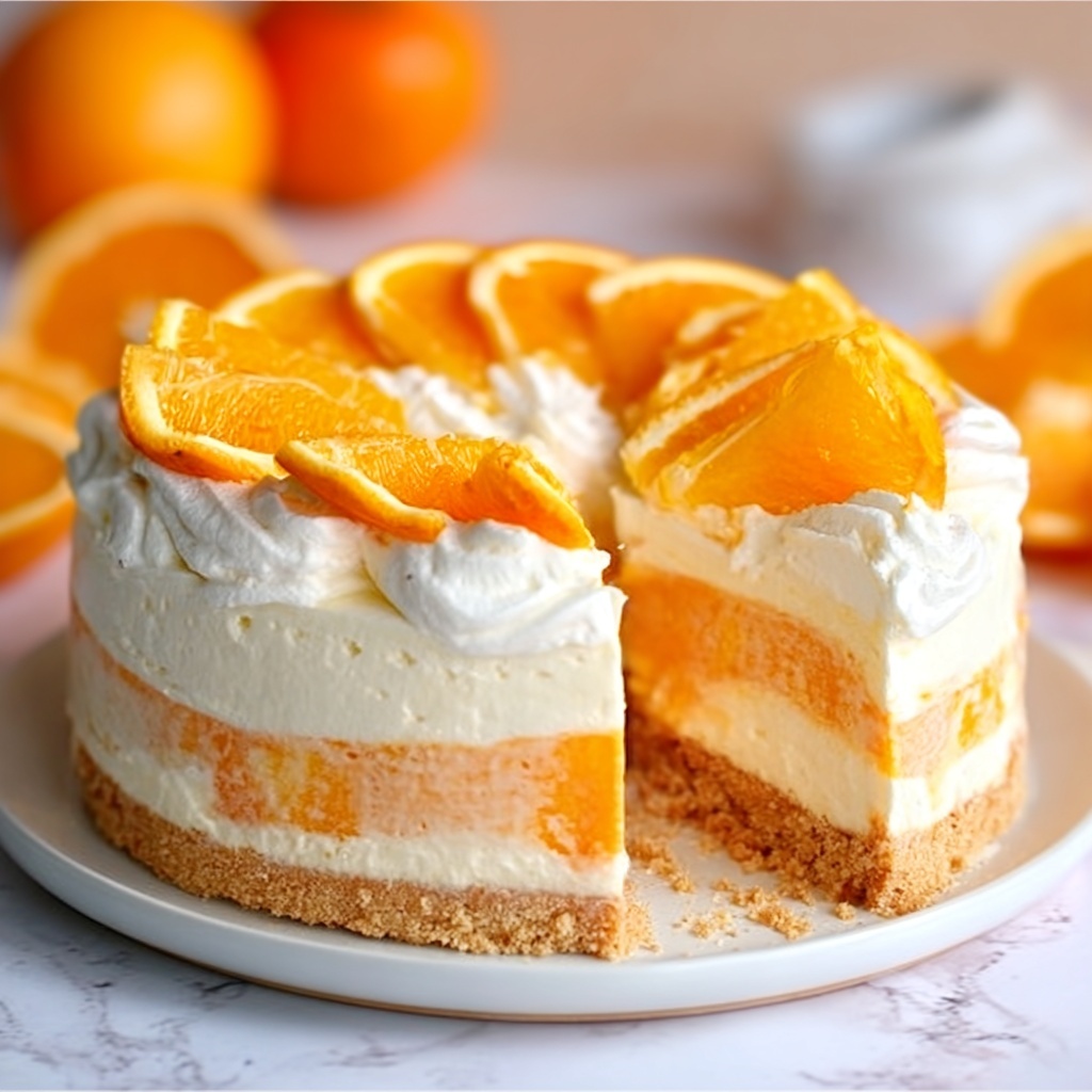 Zesty Orange Creamsicle Ice Cream Cake Recipe - Recipe Image