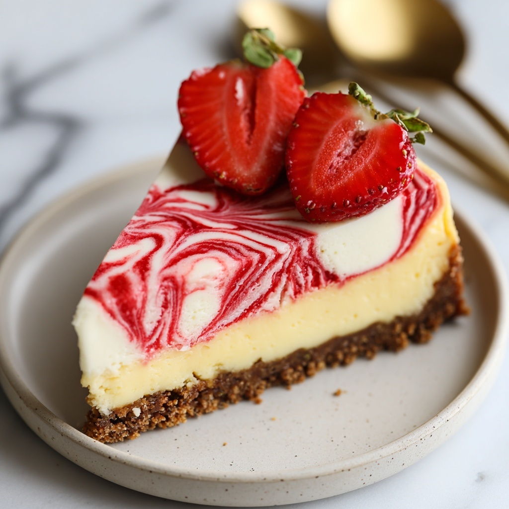 Strawberry Swirl Cheesecake Recipe - Recipe Image