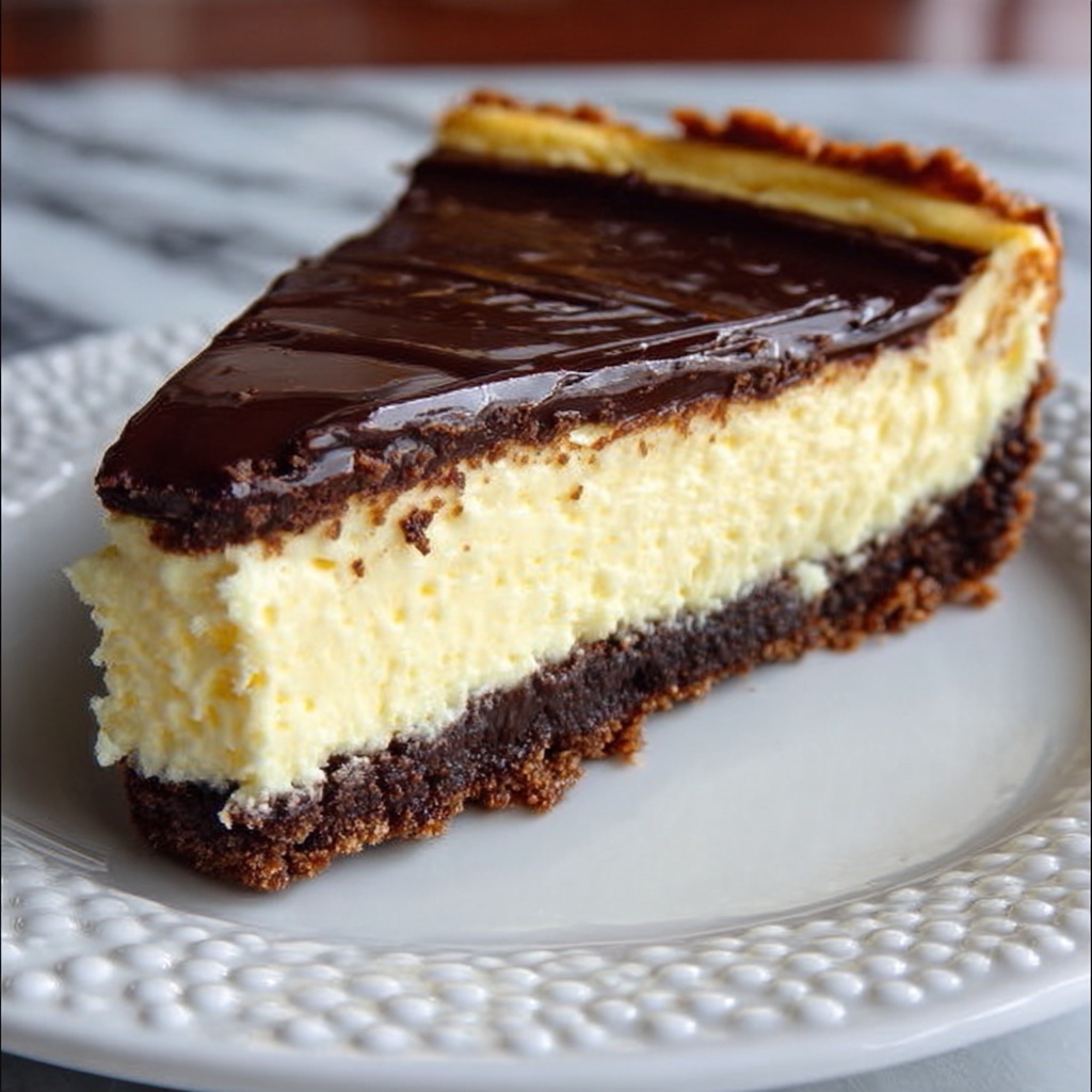 Boston Cream Pie Cheesecake Recipe - Recipe Image