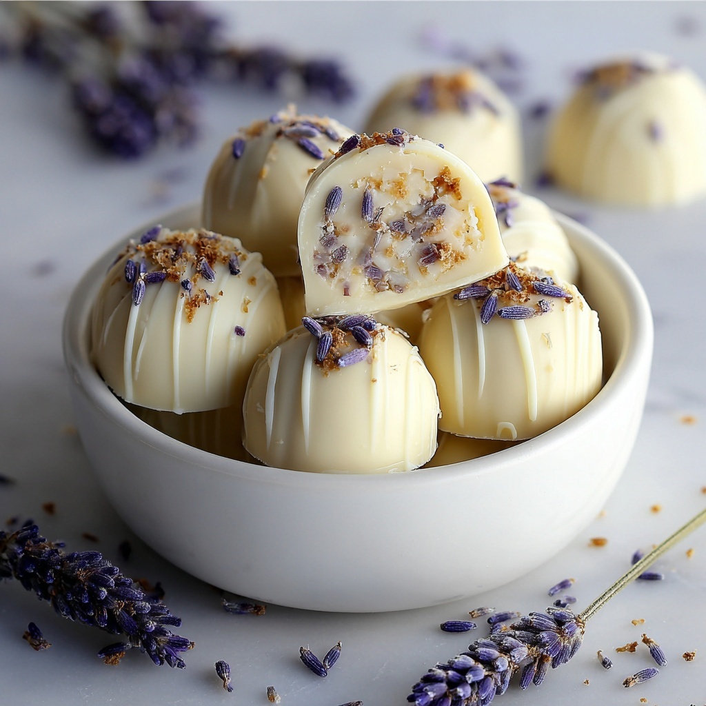 Honey Lavender White Chocolate Truffles Recipe - Recipe Image