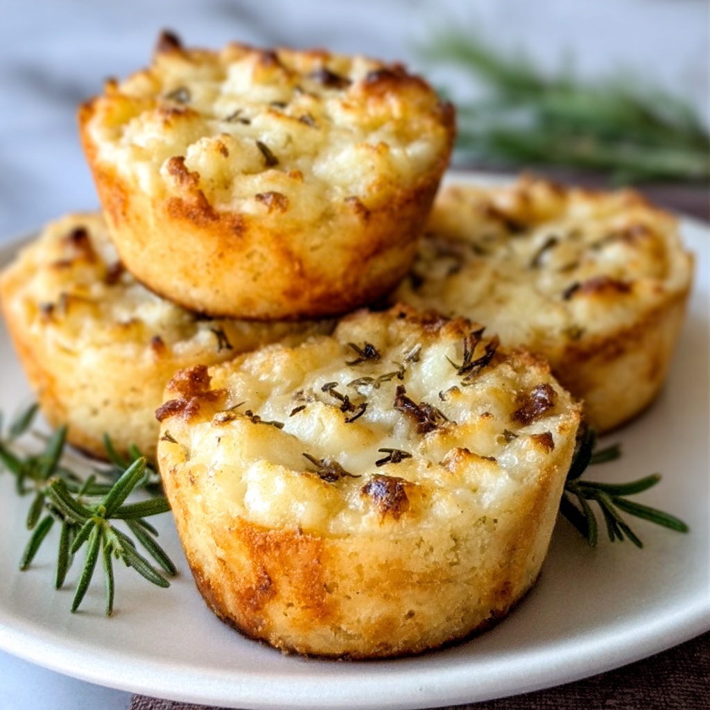 Garlic Rosemary Focaccia Muffins Recipe - Recipe Image