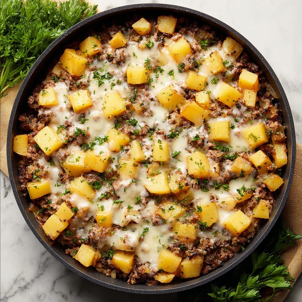 Cheesy Beef Potato Casserole Recipe - Recipe Image