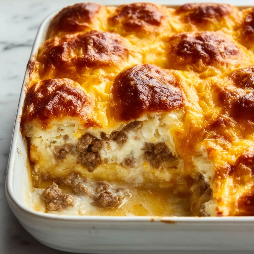 Biscuits and Gravy Hashbrown Breakfast Casserole Recipe - Recipe Image