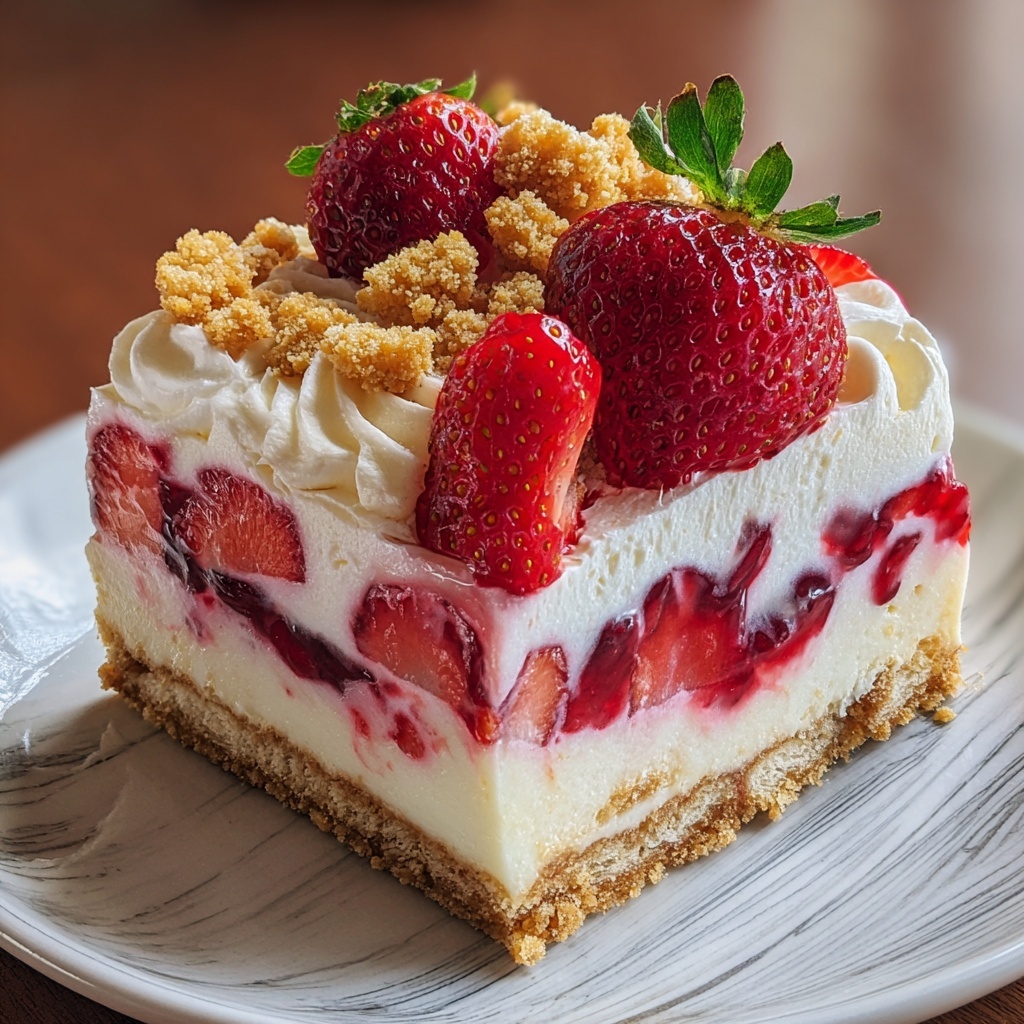 Berrylicious Strawberry Crunch Cheesecake Recipe - Recipe Image