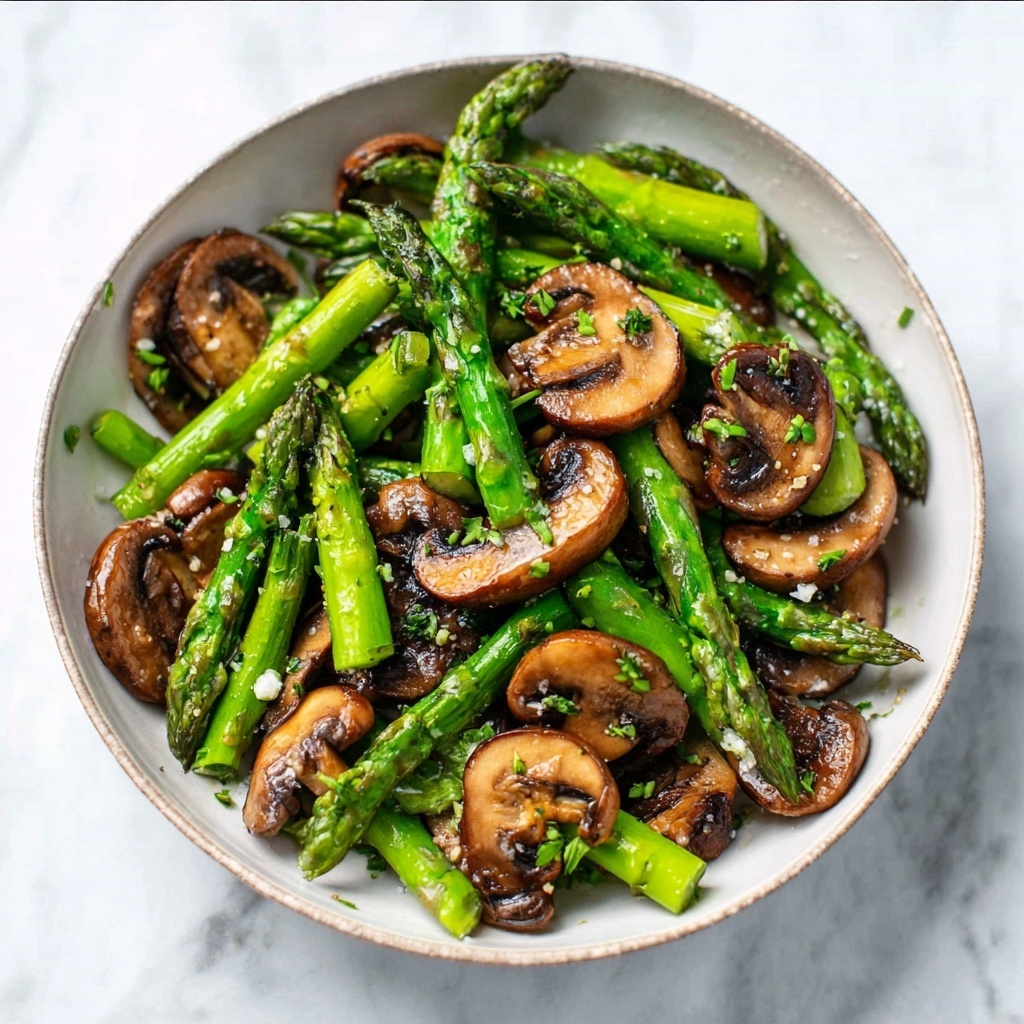 Sautéed Asparagus and Mushrooms Recipe - Recipe Image