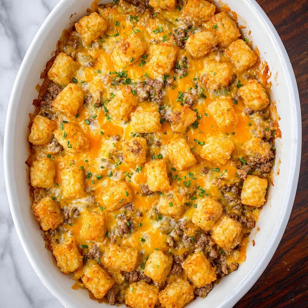 Sausage Cream Cheese Tater Tot Breakfast Casserole Recipe - Recipe Image