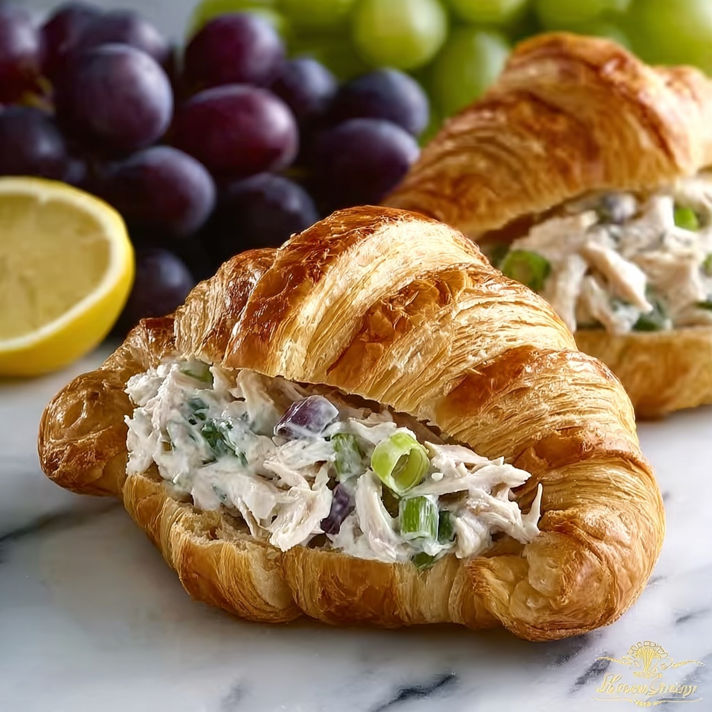 Chicken Salad Croissant Sandwiches Recipe - Recipe Image