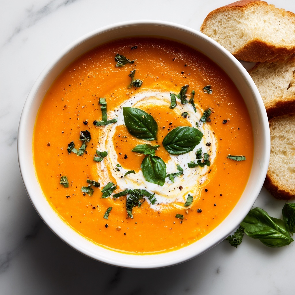 Creamy Tomato Basil Soup Recipe - Recipe Image