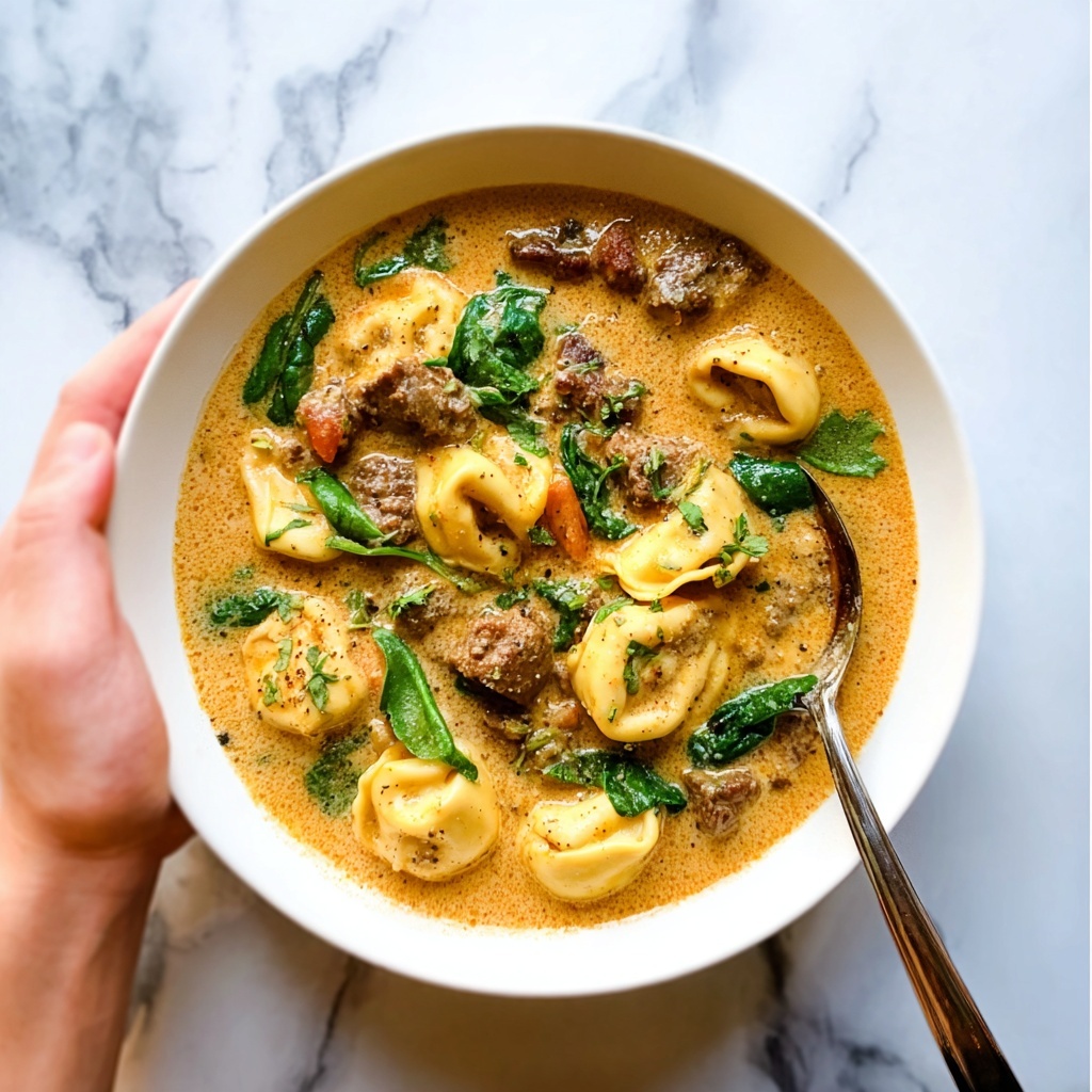 Slow Cooker Creamy Tortellini Soup Recipe - Recipe Image