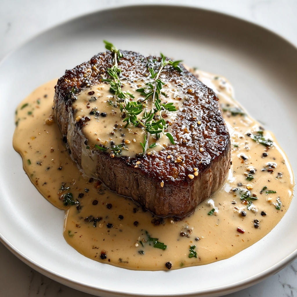Creamy Garlic Sauce Steak Recipe - Recipe Image