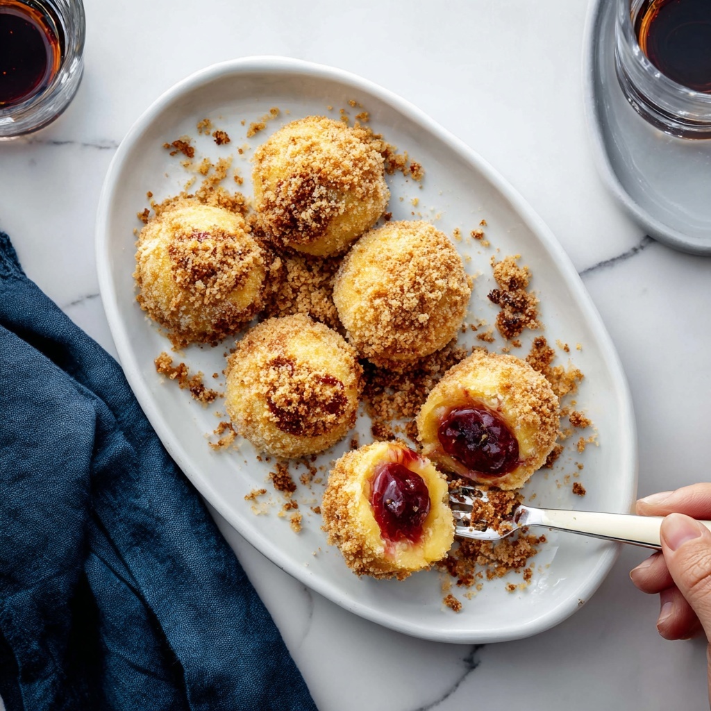 Plum Dumplings with Ricotta and Breadcrumbs Recipe - Recipe Image