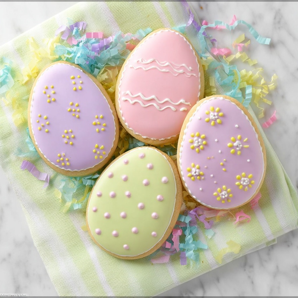 Easter Egg Sugar Cookies With Royal Icing Recipe - Recipe Image