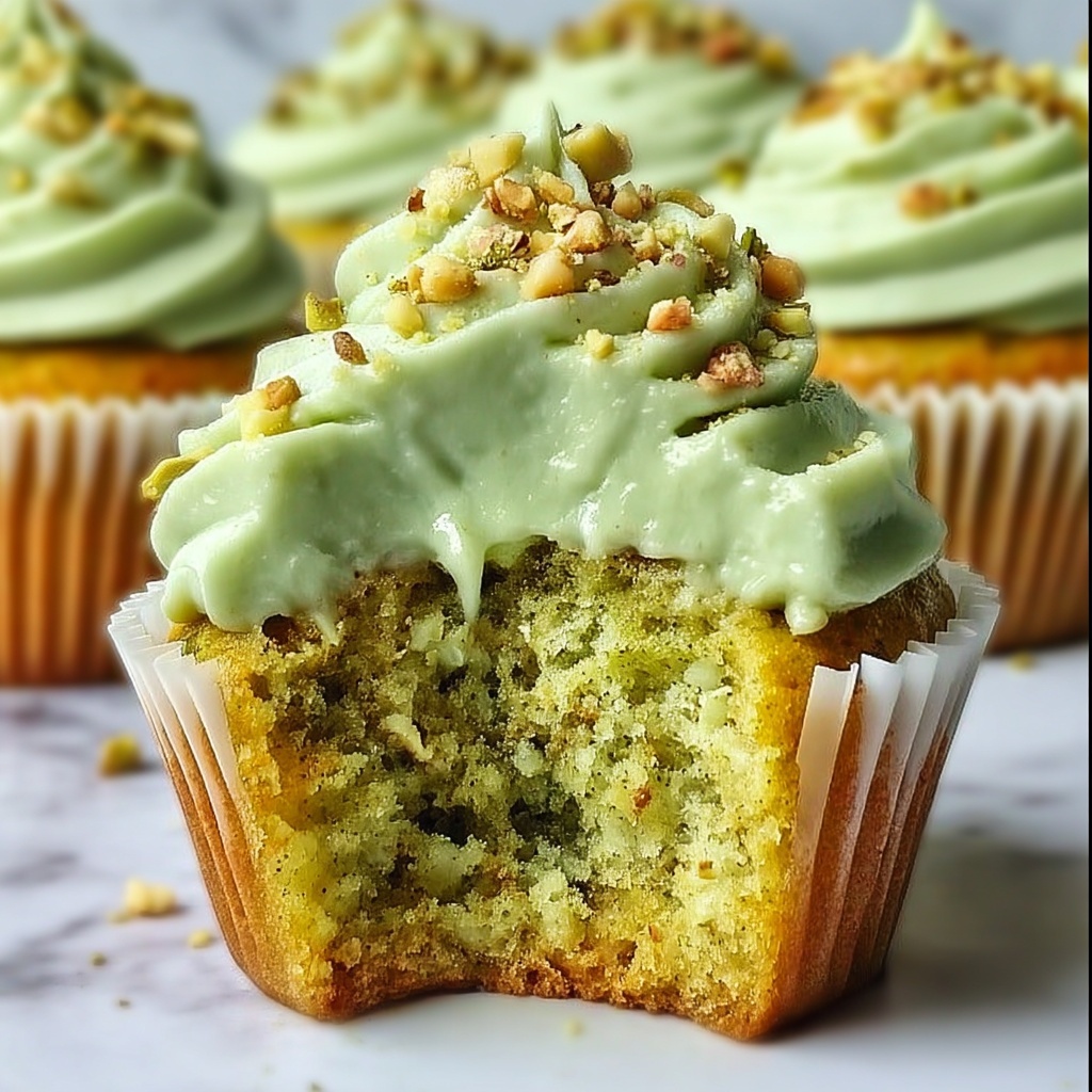 Luscious Pistachio Cupcakes with Vanilla Buttercream Frosting Recipe - Recipe Image