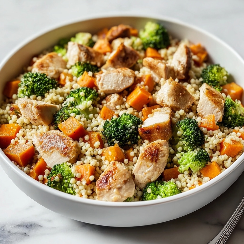 Roasted Butternut Squash, Broccoli, and Cheddar Chicken Couscous Recipe - Recipe Image