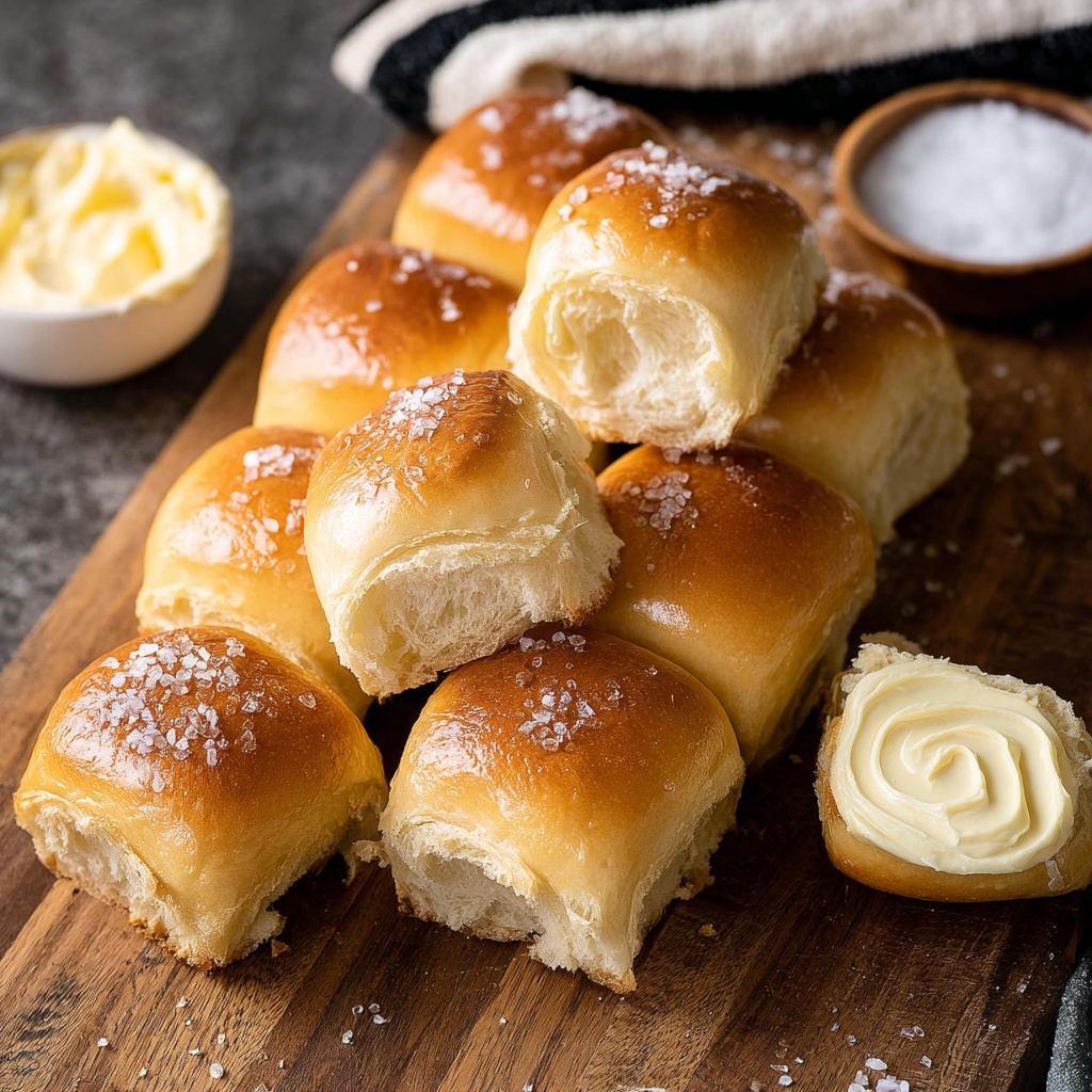 Salted Honey Butter Parker House Rolls Recipe - Recipe Image
