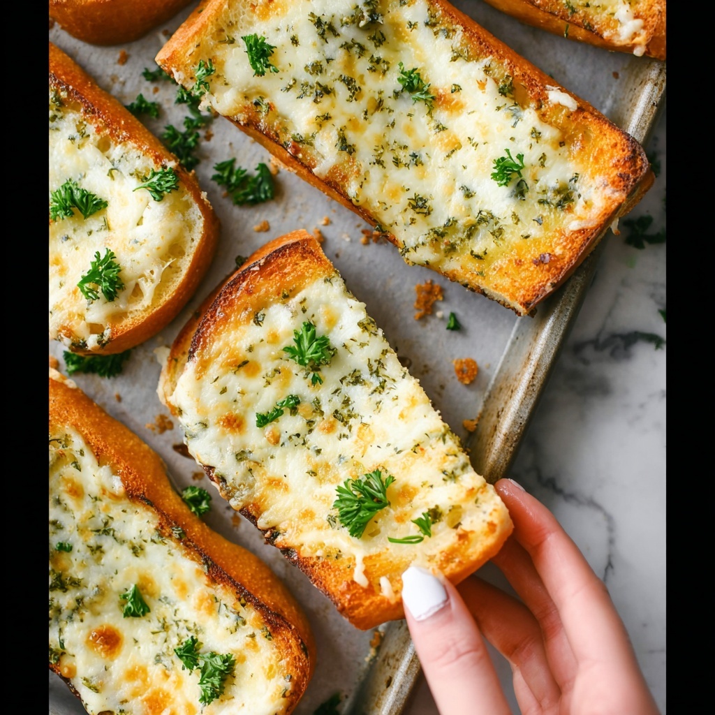 Easy Cheesy Garlic Bread Recipe - Recipe Image