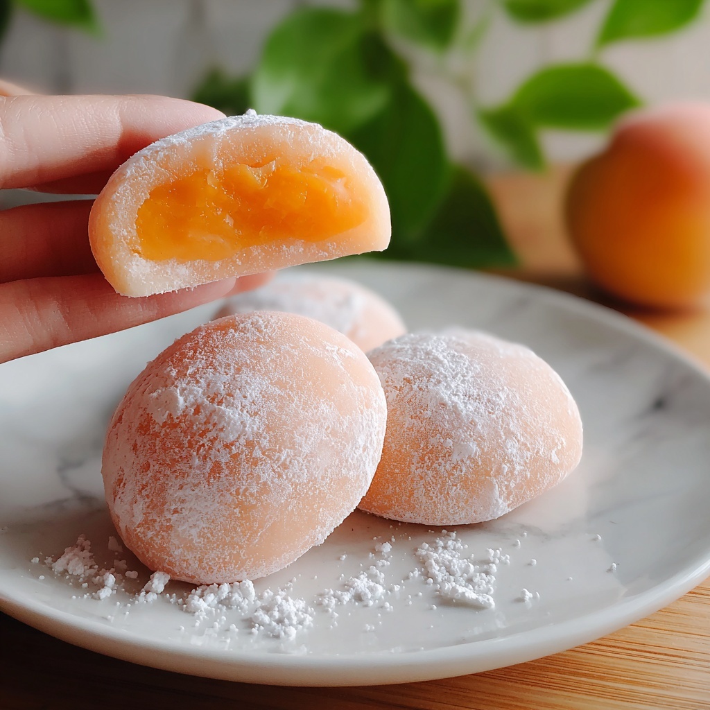 Whole Peach Mochi Recipe (Soft & Chewy) Recipe - Recipe Image