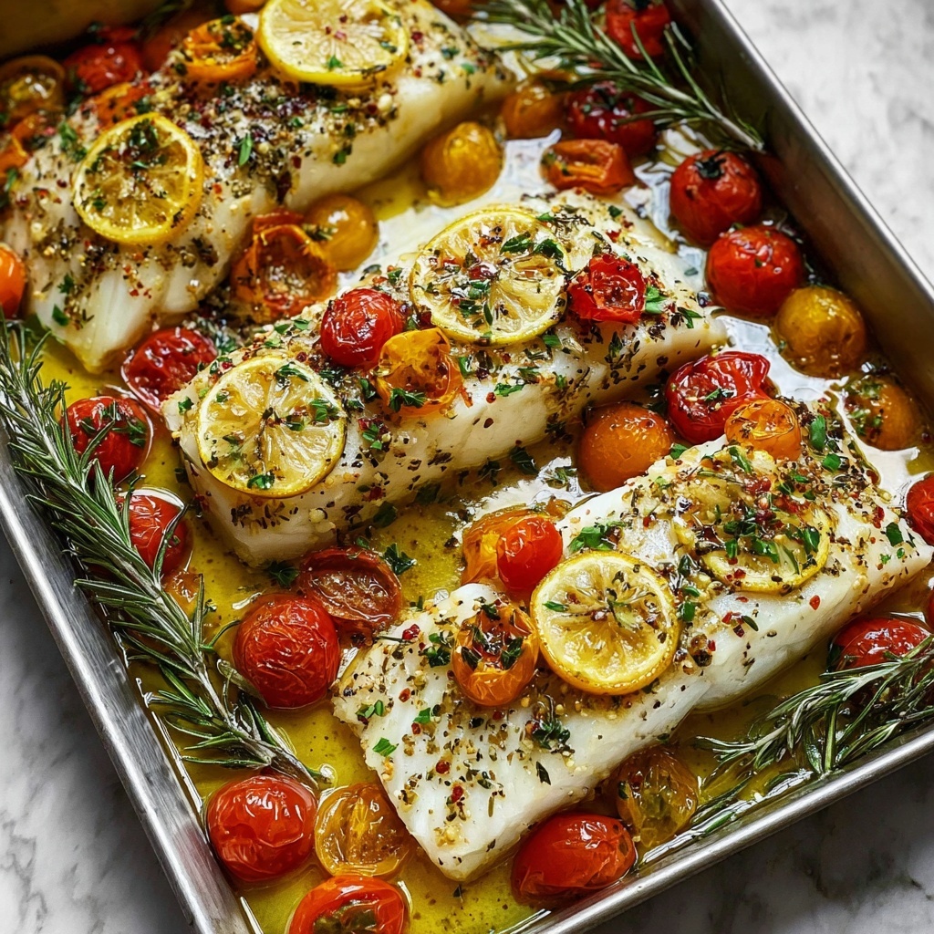 Easy Mediterranean Baked Fish Recipe - Recipe Image