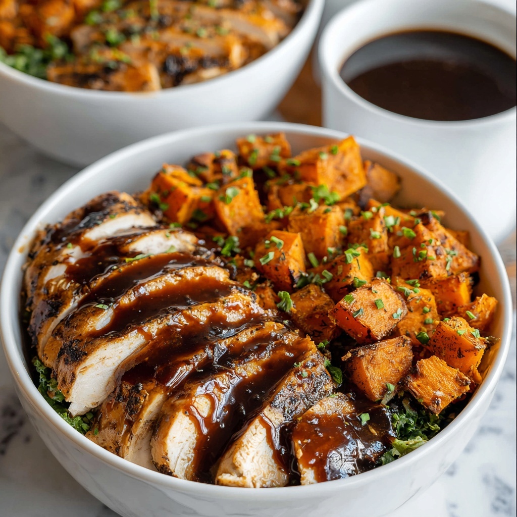 BBQ Chicken & Roasted Sweet Potato Bowls Recipe - Recipe Image