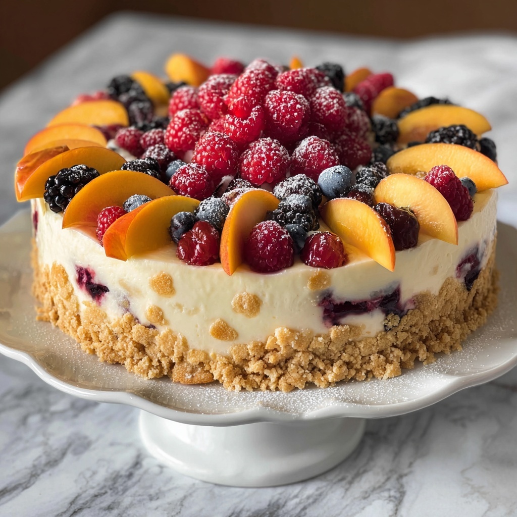 Berry and Peach Cheesecake Recipe - Recipe Image