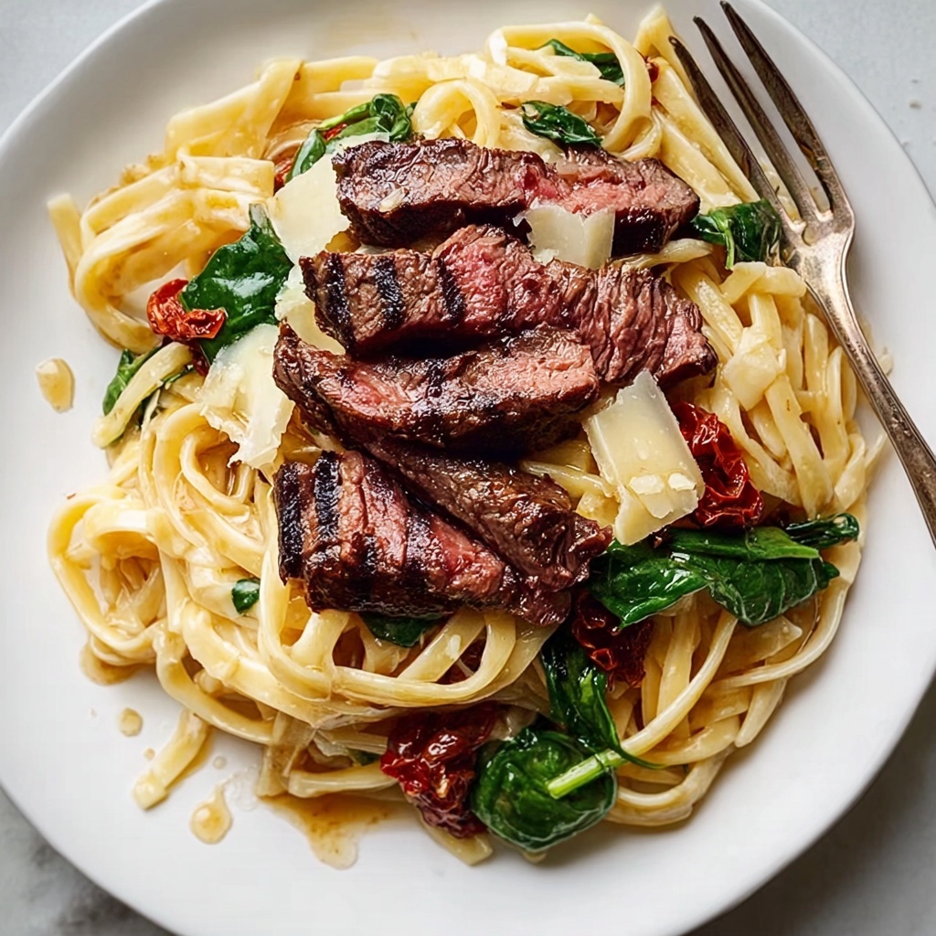 Creamy Gorgonzola Steak Pasta Recipe - Recipe Image