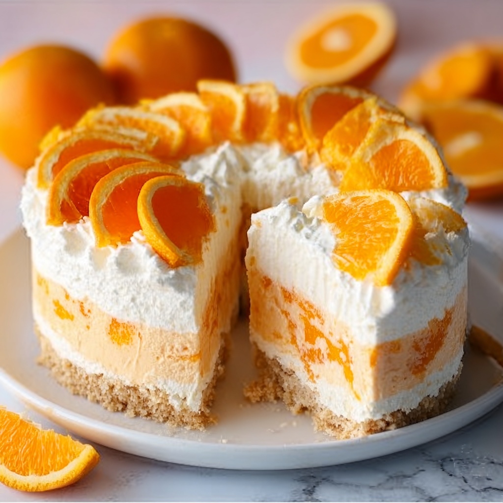 Zesty Orange Creamsicle Ice Cream Cake Recipe - Recipe Image