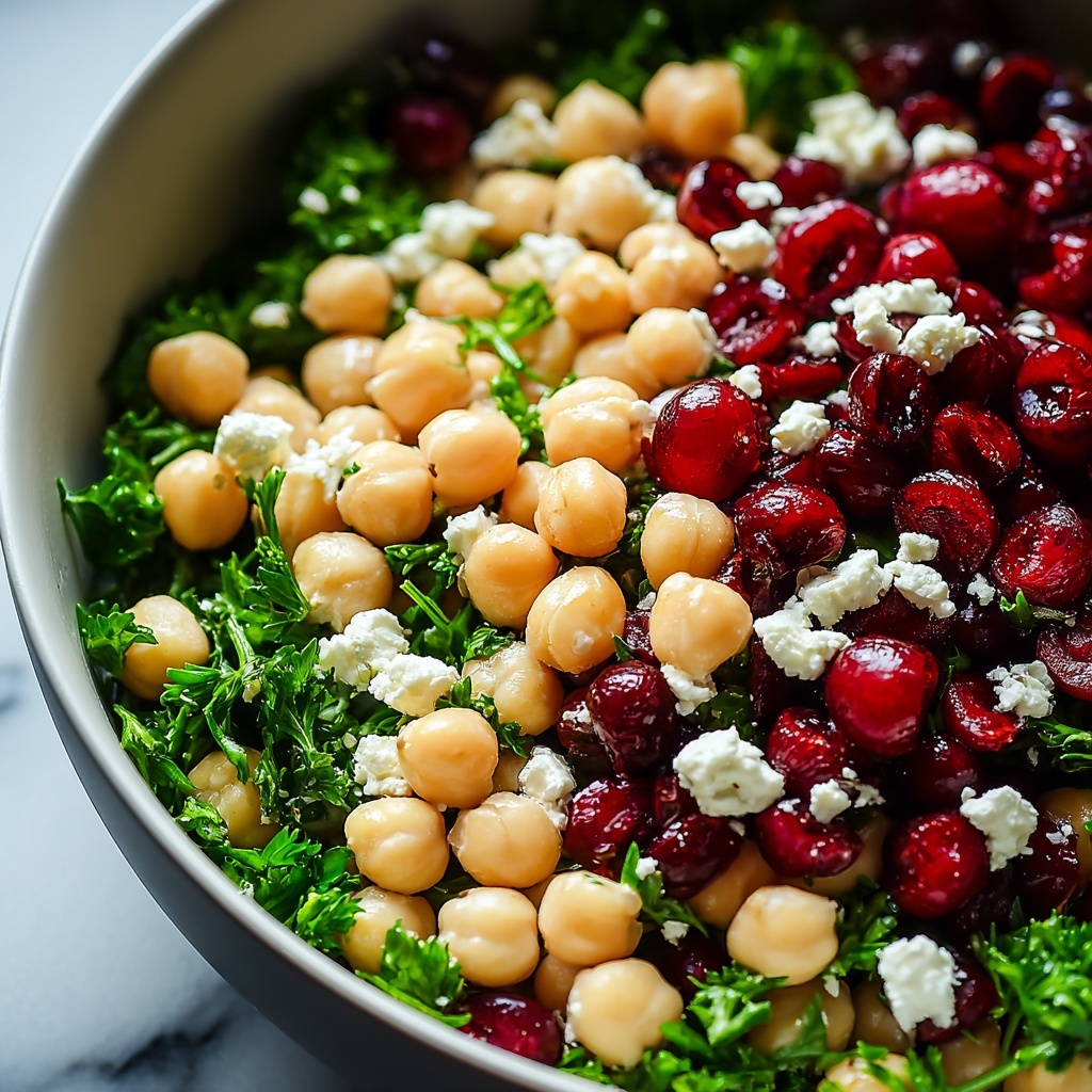 Feta & Cranberry Chickpeas with Lemon Vinaigrette Recipe - Recipe Image