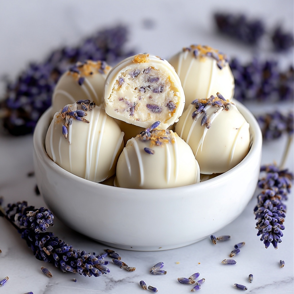Honey Lavender White Chocolate Truffles Recipe - Recipe Image