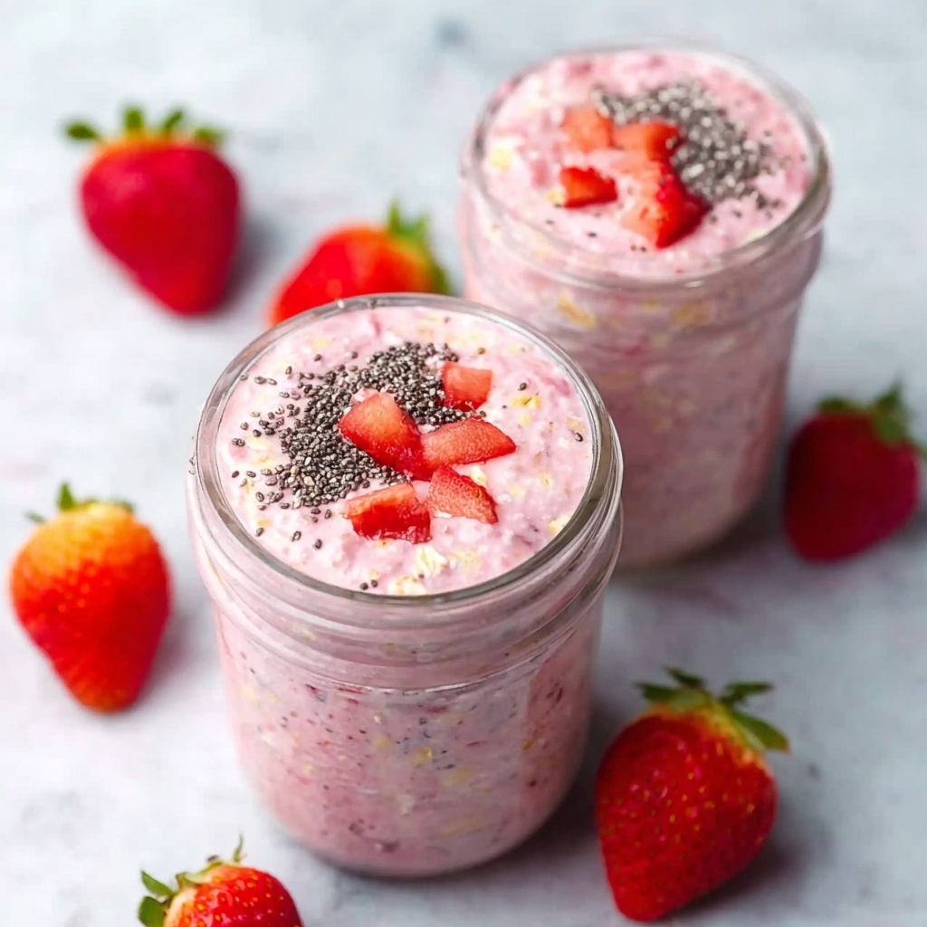 Strawberries and Cream Overnight Oats Recipe - Recipe Image