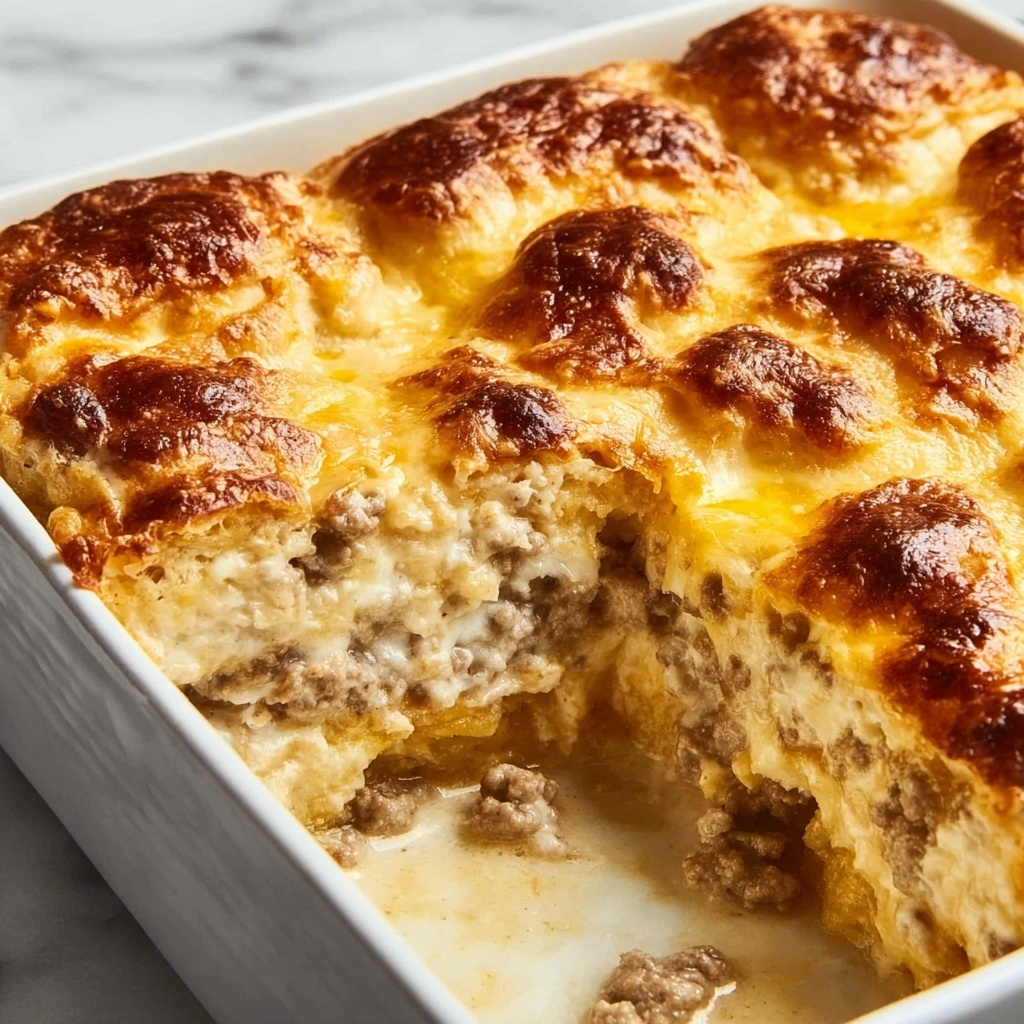 Biscuits and Gravy Hashbrown Breakfast Casserole Recipe - Recipe Image