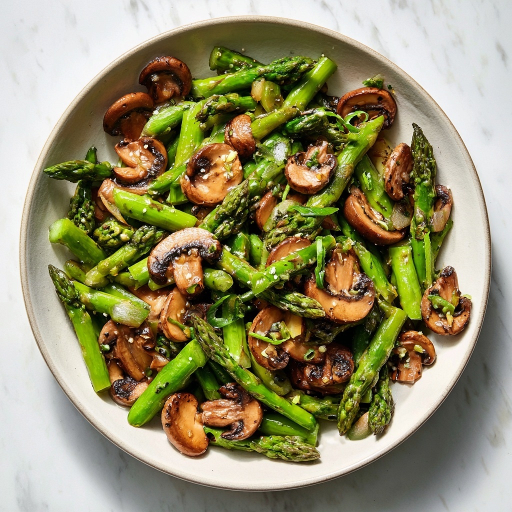 Sautéed Asparagus and Mushrooms Recipe - Recipe Image