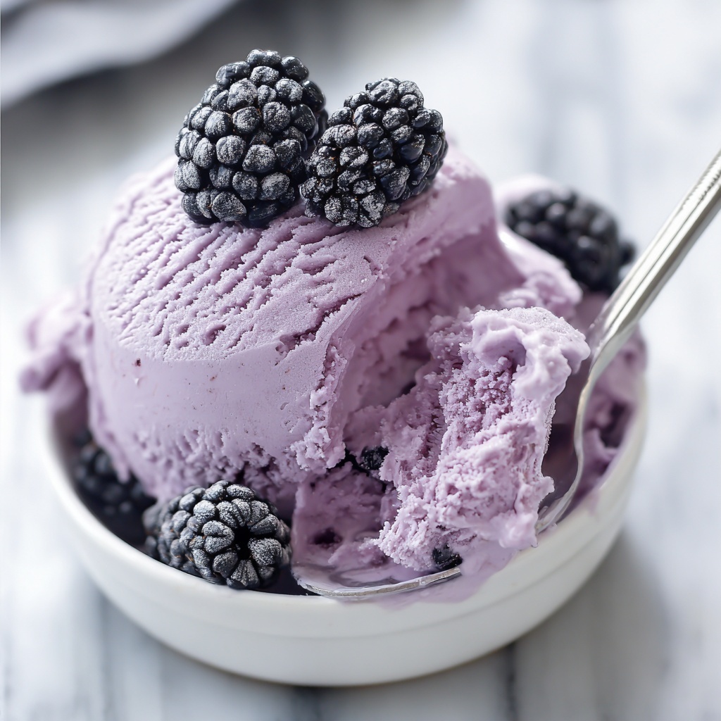 Keto Blueberry Cheesecake Protein Ice Cream Recipe - Recipe Image