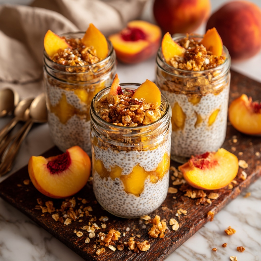 Peach Cobbler Overnight Oats Recipe - Recipe Image
