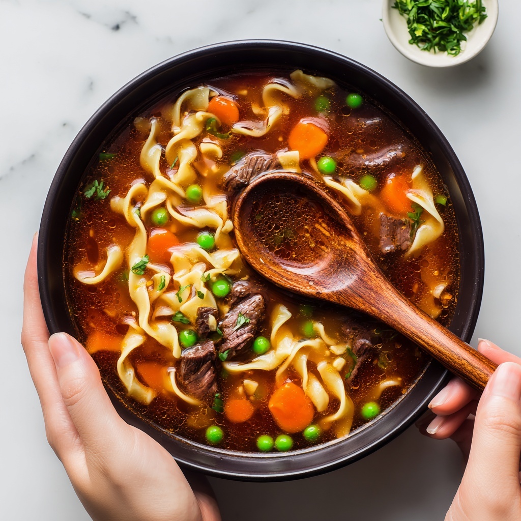 Vegetable Beef Noodle Soup Recipe - Recipe Image
